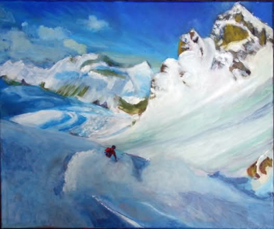 Downhill
2022
acrylic on canvas
40 x 50 cm. 
private collection, Berlin
Keywords: skiing;St.Moritz,