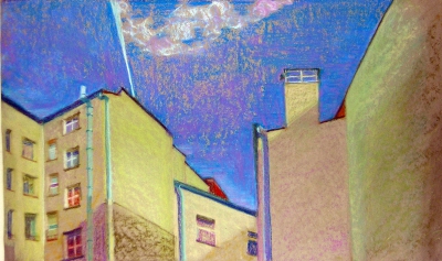 Study for Berlin Skyline
2005
pastel on paper
29.7 x 42 cm. 

