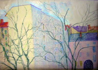 Milchhof Hof study
2005
pastel
29.7 x 42 cm. 

