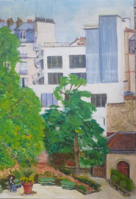 Jardin de l'Impératrice Eugénie
2023
acrylic on canvas
60 x 50 cm.
Keywords: Jardin;Impératrice Eugénie;Paris;Nation
