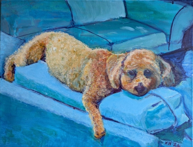 Yogi
2026
acrylic on canvas
14" x 18" (36 x 46 cm.)
private collection, Florida
Keywords: dog, pet portrait